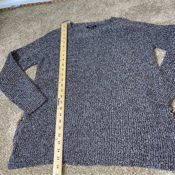 Pink Clover women's sweater boxy gray/black comfortable SZ L button edges - Picture 7 of 11